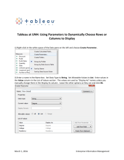 Tableau at UNH: Using Parameters to Dynamically Choose Rows or