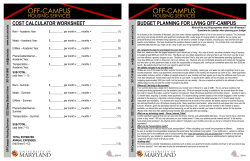 budget planning for living off-campus cost calculator worksheet