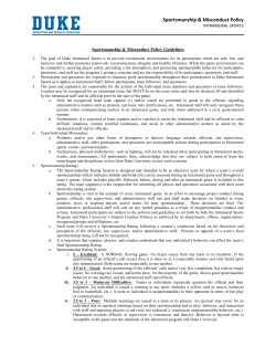 Sportsmanship Guidelines - Duke Recreation