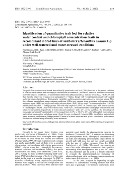 Identification of quantitative trait loci for relative water content and