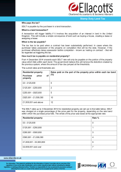 www.ellacotts.co.uk Stamp Duty Land Tax