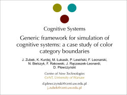 Generic Cognitive System - case study of color categorization