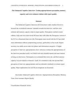 The Enhanced Cognitive Interview