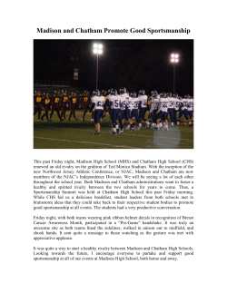 Madison and Chatham Promote Good Sportsmanship