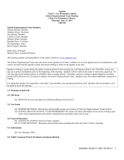 Agenda 05.09.17 Rev. 05-09-17 - Clyde C. Cox Elementary School