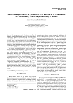 Dissolvable organic carbon in groundwater as an indicator of its