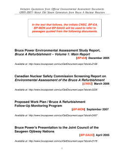Bruce A Refurbishment - The Canadian Coalition for Nuclear