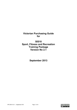 SIS10 Sport, Fitness and Recreation