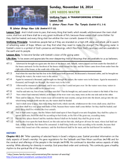 Sunday, November 16, 2014 LIFE NEEDS WATER