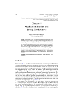 Chapter 8 Mechanism Design and Strong Truthfulness