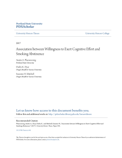 Association between Willingness to Exert Cognitive Effort and