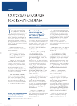 Outcome measures for lymphoedema