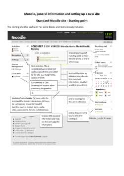 Moodle, general information and setting up a new site