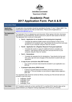 Academic Post Application form Part A and B