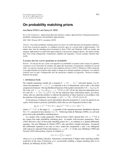 On probability matching priors