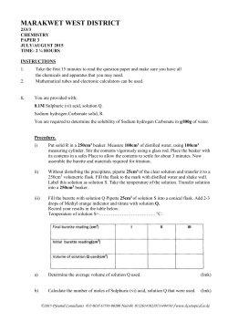 MARAKWET WEST DISTRICT 233/3 CHEMISTRY PAPER 3 JULY