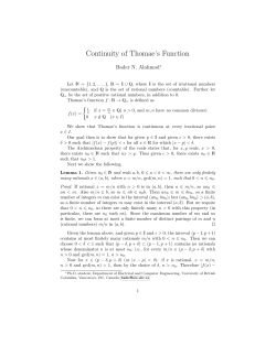 Continuity of Thomae`s Function - UBC Blogs