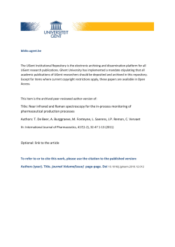 Title: Near infrared and Raman spectroscopy for the in