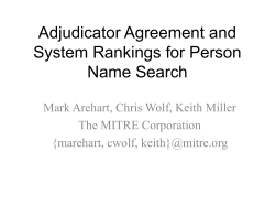 Adjudicator Agreement and System Rankings for Person Name