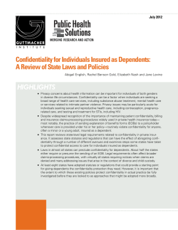 Confidentiality for Individuals Insured as Dependents: A Review of