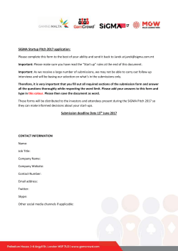 SiGMA Startup Pitch 2017 application: Please complete this form to