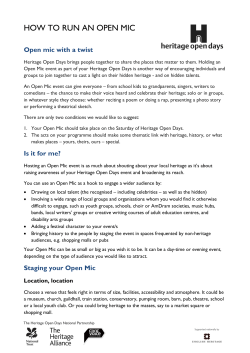 HOW TO RUN AN OPEN MIC