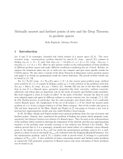 Mutually nearest and farthest points of sets and the Drop Theorem in