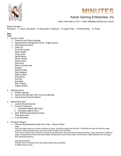 Secretary &ndash; E.Okonowski | Treasurer &ndash; D.Angell | Rep.