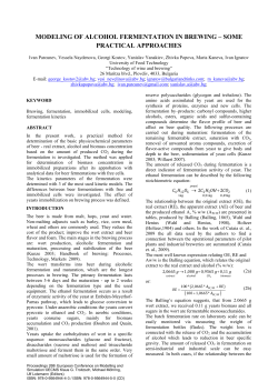 modeling of alcohol fermentation in brewing