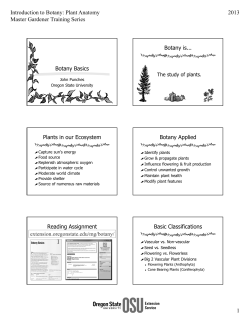 Introduction to Botany: Plant Anatomy Master Gardener Training