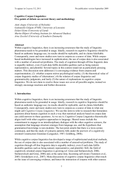 Cognitive Corpus Linguistics