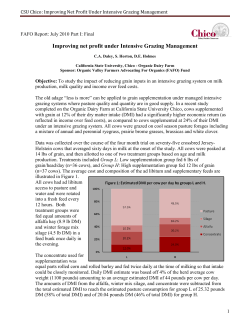 CSU Chico: Improving Net Profit Under Intensive Grazing
