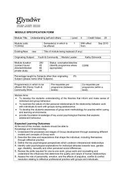 module specification form