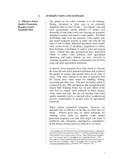 Pesticides and Water Quality - Texas Center for Policy Studies
