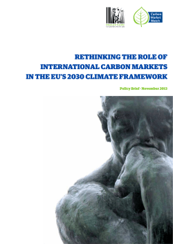 rethinking the role of international carbon markets in the eu`s 2030