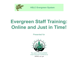 Evergreen Staff Training: Online and Just in Time!