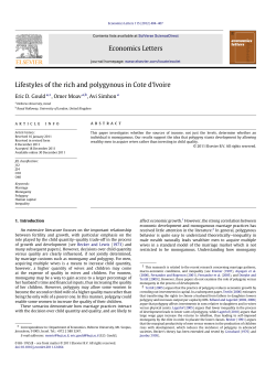 Economics Letters Lifestyles of the rich and polygynous in Cote d