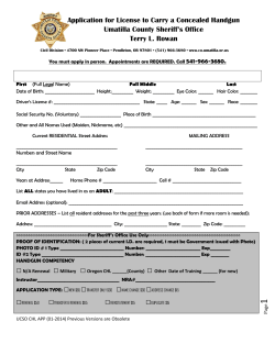 Application for License to Carry a Concealed