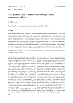 Field performance of potato minitubers produced in aeroponic culture
