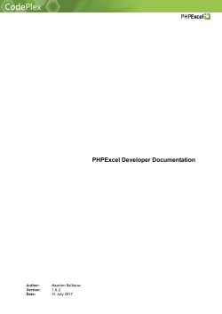 PHPExcel developer documentation