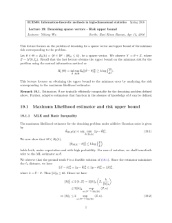19.1 Maximum Likelihood estimator and risk upper bound