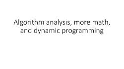 Algorithm analysis, recurrence relations, and dynamic programming
