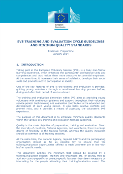 EVS Training and Evaluation Cycle Guidelines and