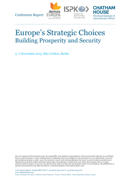Europe`s Strategic Choices 2015 - Conference