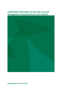 Strychnine for Emu Control - Department of Agriculture and Food
