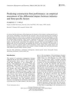 Predicting construction firm performance: an empirical assessment