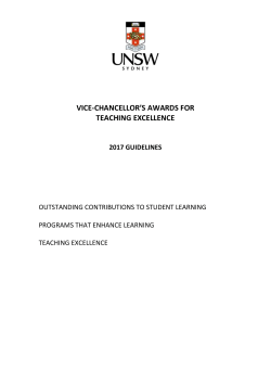 2017 Vice-Chancellor`s Awards for Teaching Excellence Guidelines