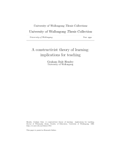 A constructivist theory of learning: implications for