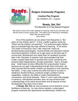 Ready, Set, Go! - Rutgers Community Programs