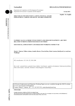 Fathers` Leave, Fathers` Involvement and Child